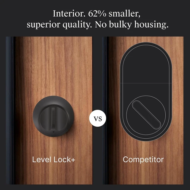 Alt view image 3 of 7 - Lock+ WiFi Deadbolt Smart Lock, World's Smallest Smart Lock Plus Home Key, Lock/Unlock Anywhere, iOS & Android App, Works with Alexa & Google (Matte Black)