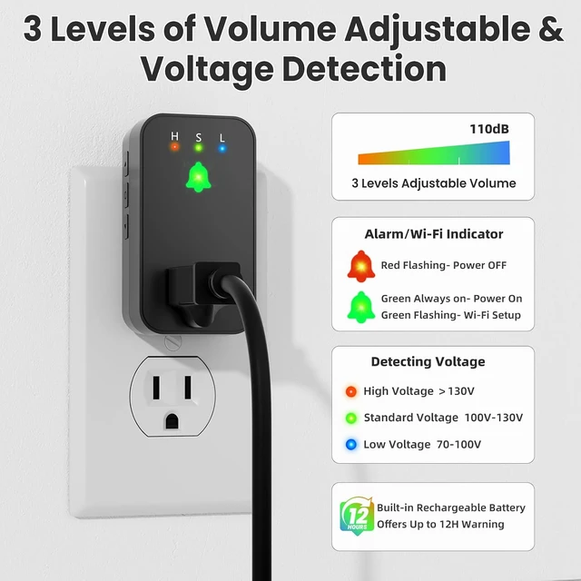 Alt view image 3 of 7 - WiFi Smart Power Outage Alarm with Free App Notifications