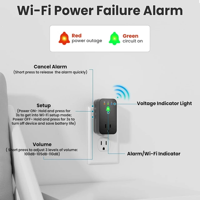 Alt view image 6 of 7 - WiFi Smart Power Outage Alarm with Free App Notifications