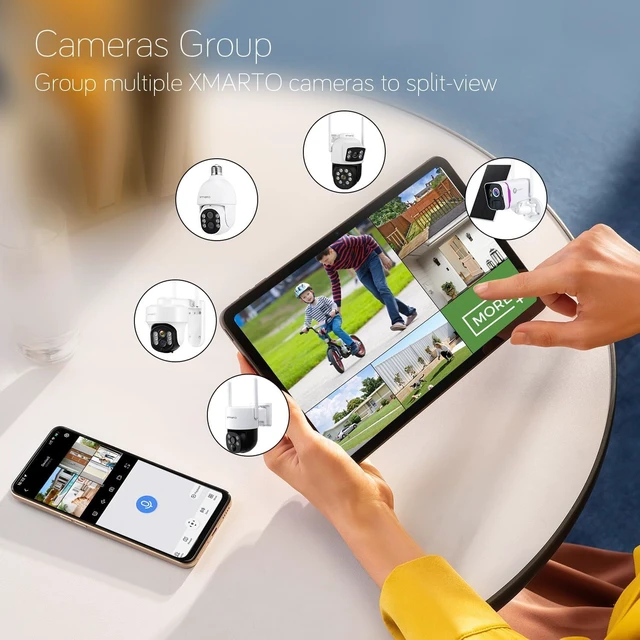 Alt view image 7 of 7 - 4MP Dual Lens 2-View WiFi Home Security Camera Indoor/Outdoor, 2 Pack