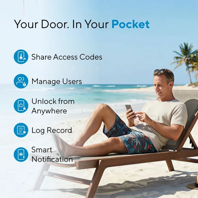 Alt view image 3 of 7 - Bolt Fingerprint WiFi Smart Lock with Handle, App Remote Access