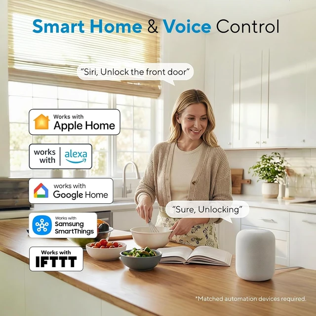 Alt view image 5 of 7 - Bolt Fingerprint WiFi Smart Lock with Handle, App Remote Access