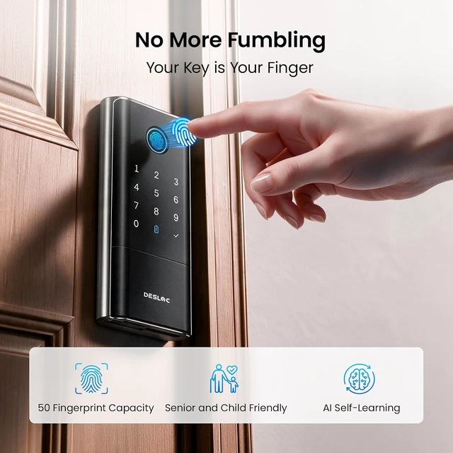 Alt view image 2 of 7 - K120 Fingerprint WiFi Smart Lock Keypad Deadbolt, Up to 16 Months