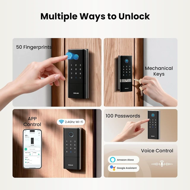 Alt view image 4 of 7 - K120 Fingerprint WiFi Smart Lock Keypad Deadbolt, Up to 16 Months