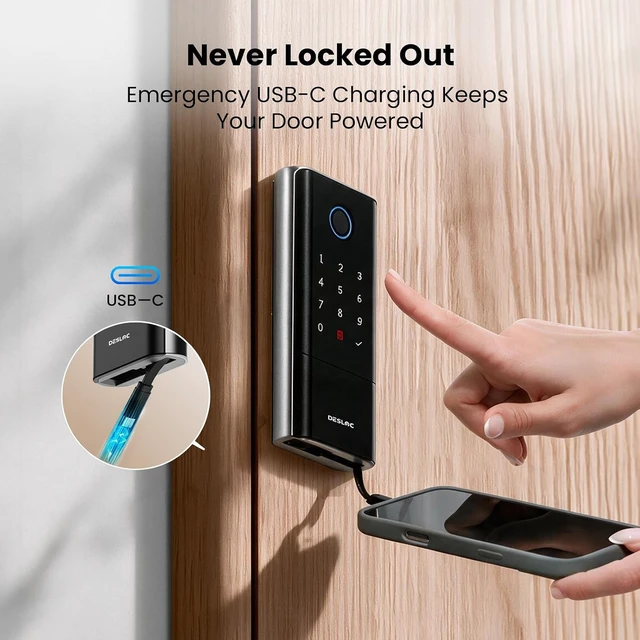 Alt view image 5 of 7 - K120 Fingerprint WiFi Smart Lock Keypad Deadbolt, Up to 16 Months