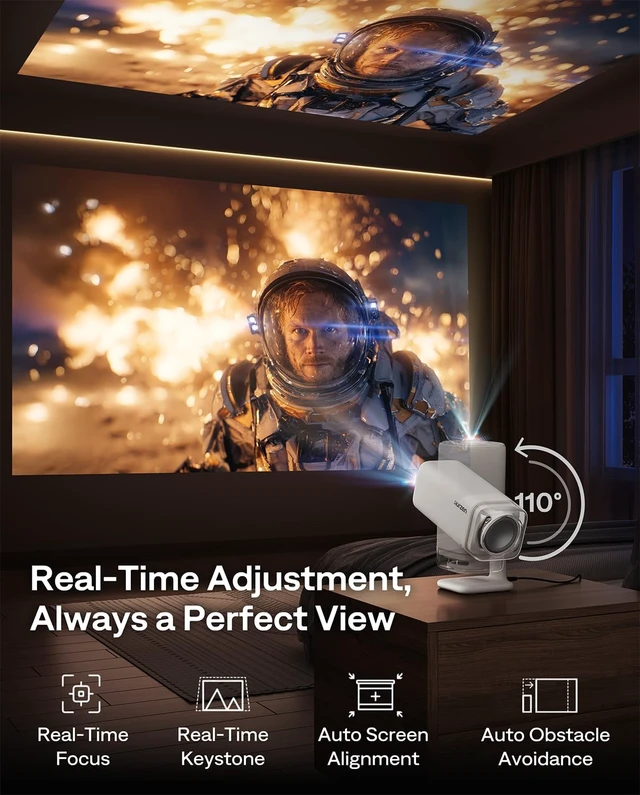 Alt view image 7 of 7 - BOOM Air Google TV Portable Projector, USB-C Powered, Off-White