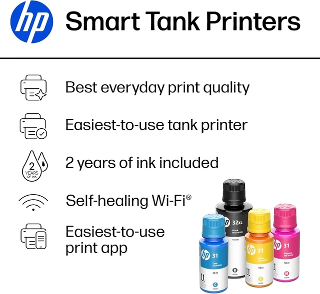 Alt view image 2 of 7 - Smart Tank 5103 Wireless All-in-One Ink Tank Printer, 2 Years of Ink, 100 Sheets of Photo Paper Included, Cartridge-Free, Refillable, AI-Enabled (5D1B2A)