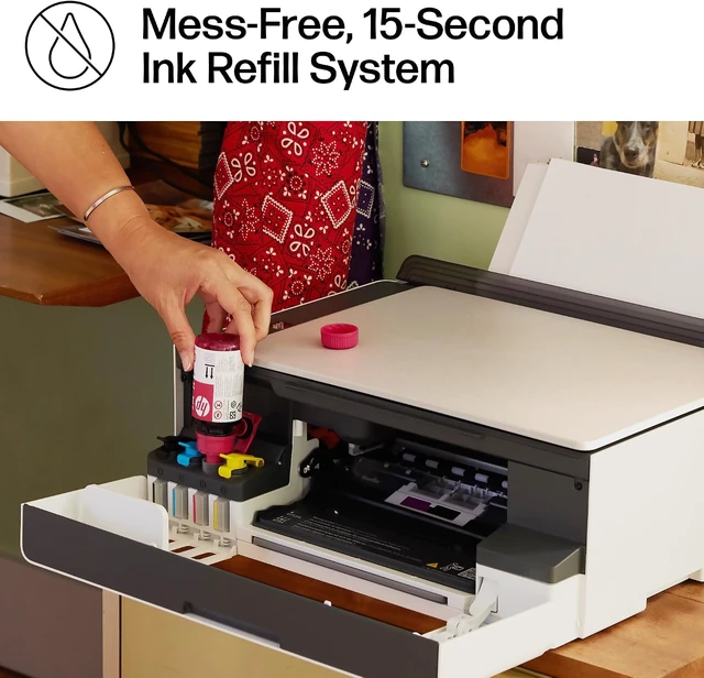 Alt view image 5 of 7 - Smart Tank 5103 Wireless All-in-One Ink Tank Printer, 2 Years of Ink, 100 Sheets of Photo Paper Included, Cartridge-Free, Refillable, AI-Enabled (5D1B2A)