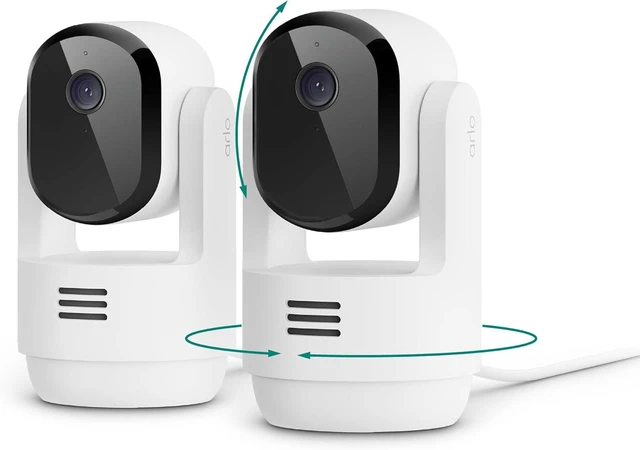 Main image of Essential Indoor Pan Tilt Zoom Security Camera, 2K Wired 2-Cam