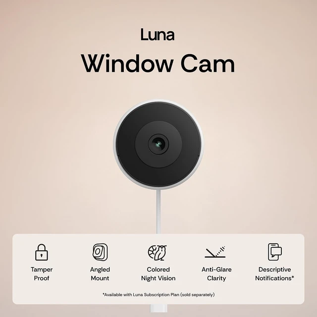 Alt view image 2 of 7 - Luna 2K Dual-Band Wired Window Camera, Indoor Security Camera