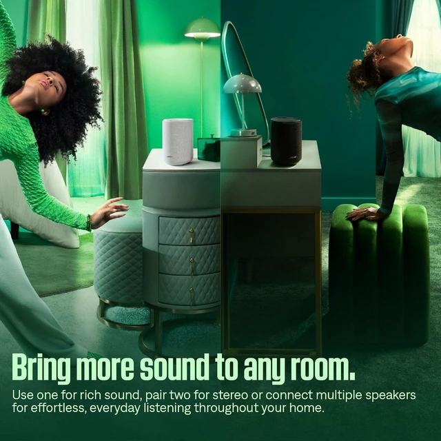 Alt view image 5 of 7 - New Lifestyle Ultra Wireless Home Speaker with TrueSpatial Audio, CleanBass, AirPlay & Google Cast, Black