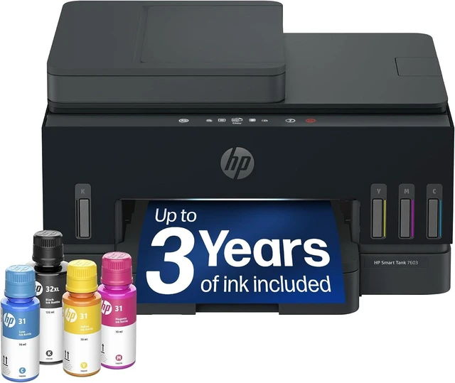 Main image of Smart Tank 7603 Wireless All-in-One Ink Tank Printer with Fax & Copier, up to 3 Years of Ink Included, Best for Home Office, Cartridge-Free Refillable, AI-Capable (D34F7A)