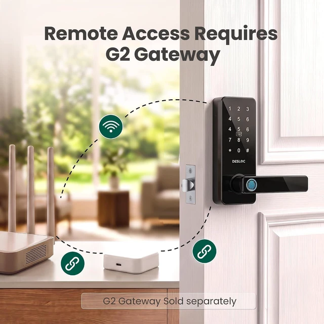 Alt view image 3 of 7 - Smart Handle Lock with Keypad, Fingerprint Knob for Front Door