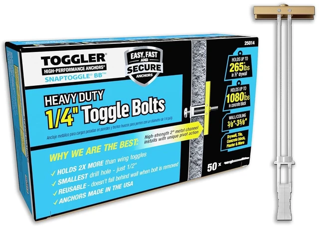 Main image of SNAPTOGGLE BB Toggle Anchor 1/4-20 UNC, Zinc-Plated, 50 Pack
