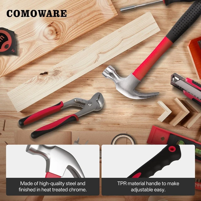 Alt view image 6 of 7 - 218 Pcs Basic Tool Set for Home with Storage Tool Bag, Red