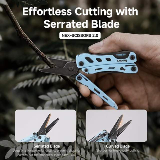 Alt view image 3 of 7 - Mini Flagship F12 Keychain Multitool, Fifth Pocket Tool (Blue)