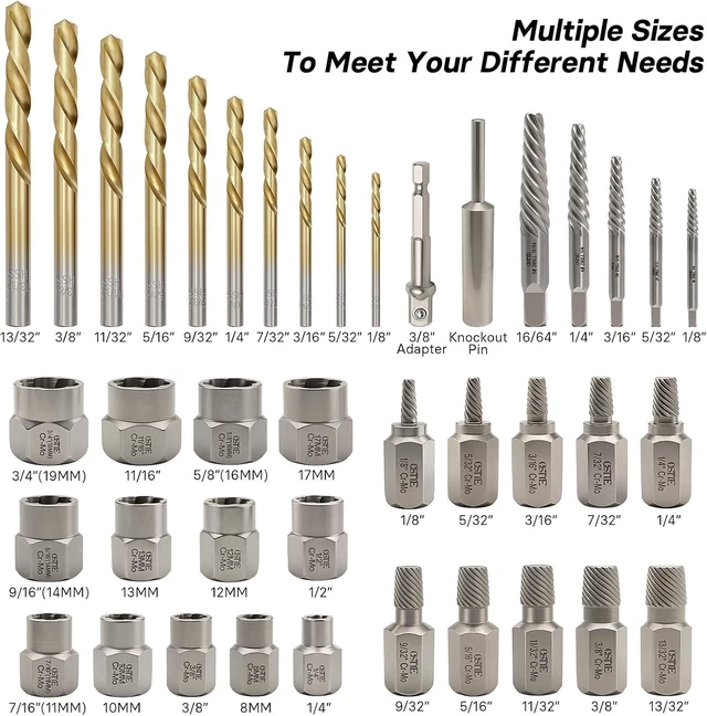 Alt view image 2 of 7 - Bolt & Screw Extractor Set, 40 Pcs Kit