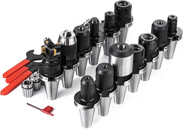 Alt view image 2 of 7 - CNC CAT40 Tooling Collet Set Package, ER32 & ER16 Collet Sets with Mill Holder, Spanner & Drill Chuck (collet set)