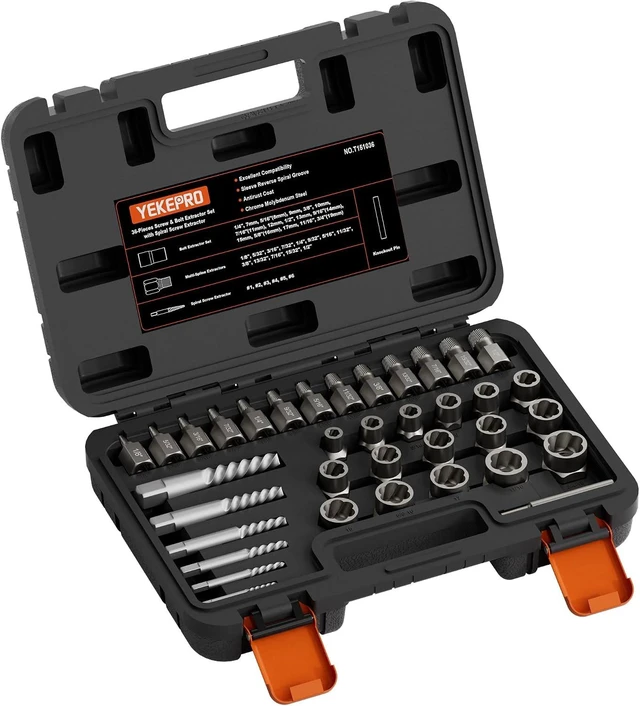 Main image of 36PCS 3-in-1 Easy Out Screw & Bolt Extractor Set