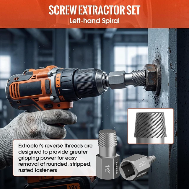 Alt view image 4 of 7 - 36PCS 3-in-1 Easy Out Screw & Bolt Extractor Set