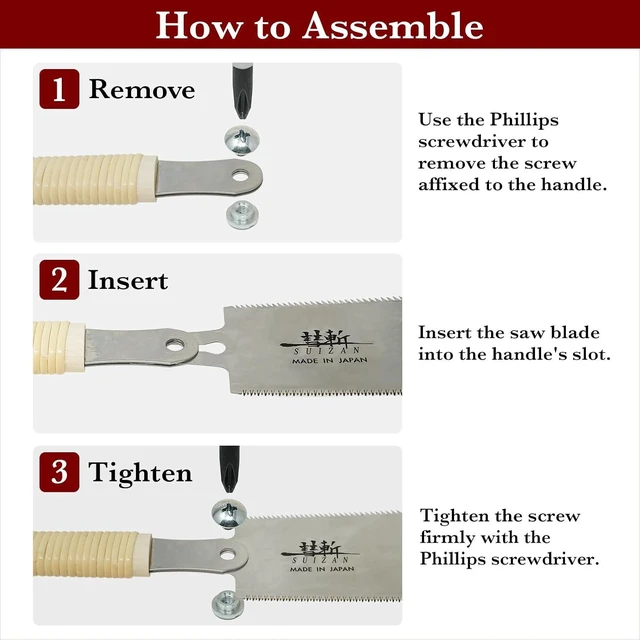 Alt view image 6 of 6 - Ryoba Double Edge Saw 9.5" Assembly ver, Japanese Pullsaw Hand Saw