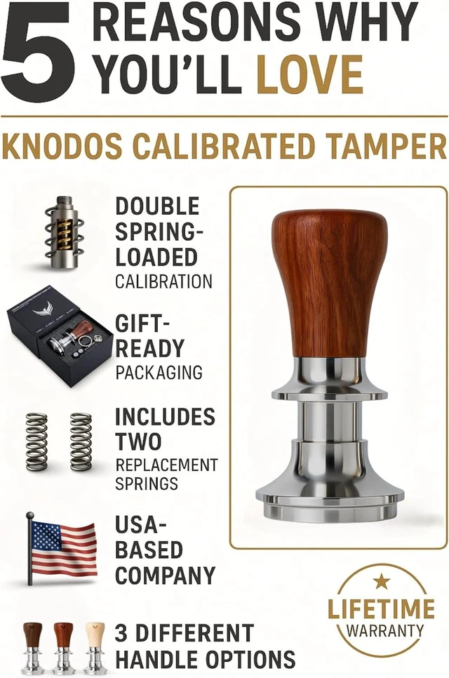 Alt view image 3 of 7 - 54mm Spring Loaded Espresso Tamper for Breville Machines, Rosewood