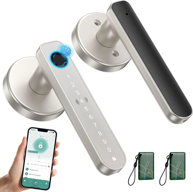 Main image of Fingerprint Smart Door Handle with Keypad, Biometric Door Knob for Bedroom & Home Office