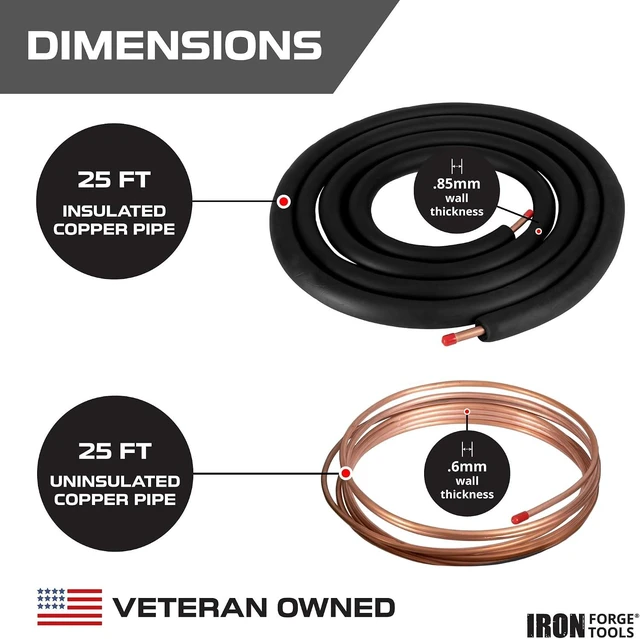 Alt view image 2 of 6 - HVAC Line Set Insulation, 3/4" & 3/8", 25 Ft Copper
