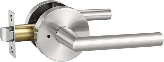 Main image of Brushed Nickel Interior Privacy Door Handle, 1 Pack