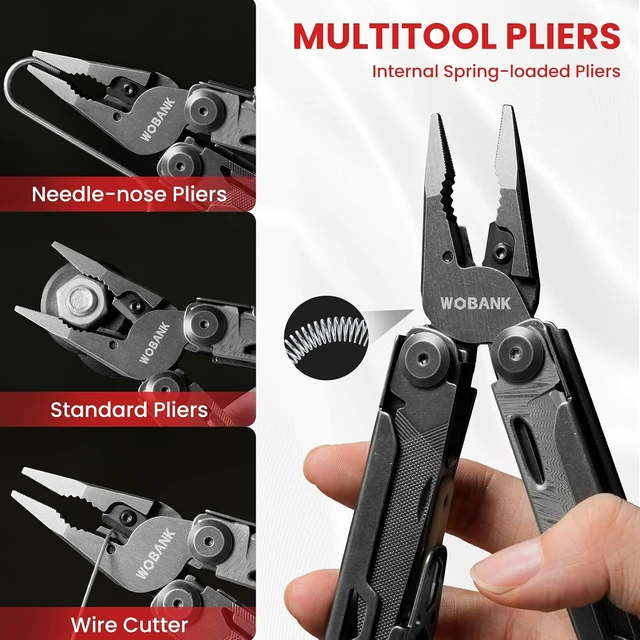 Alt view image 3 of 7 - 33-in-1 Full-Size Multitool Pliers with EDC Knife, Stainless Steel