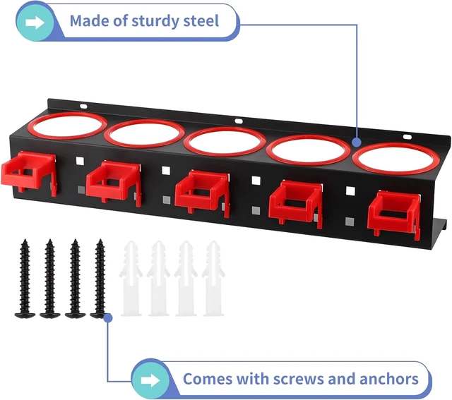Alt view image 4 of 7 - 2 Pcs Wall Mount Spray Bottle Storage Rack, Steel Bottle Organizer for Car Detailing