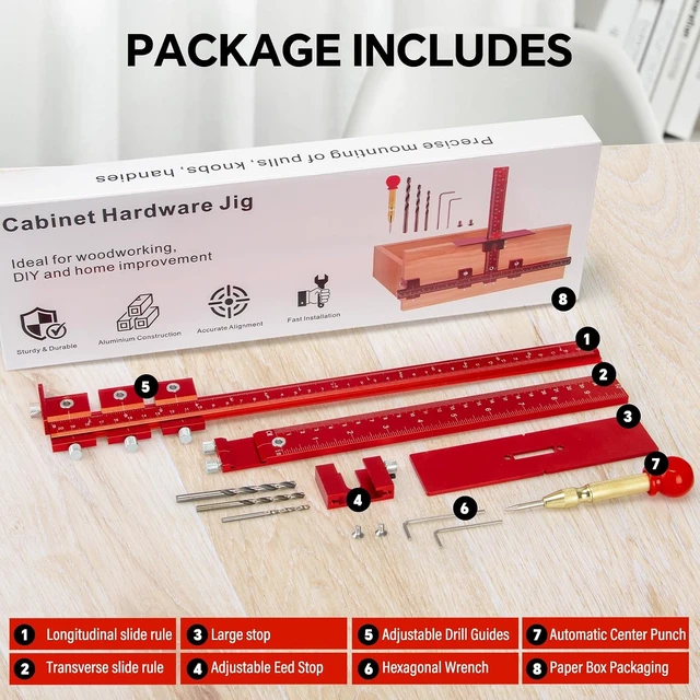 Alt view image 5 of 7 - Aluminum Cabinet Handle Jig, Cabinet Hardware Jig Tool