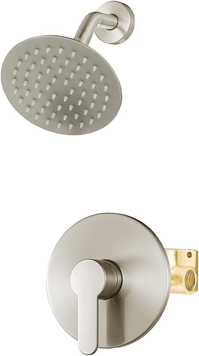 Main image of Brushed Nickel Shower Faucet Set, Shower Valve Kit with 6-Inch Showerhead