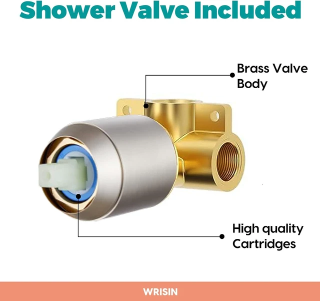 Alt view image 3 of 6 - Brushed Nickel Shower Faucet Set, Shower Valve Kit with 6-Inch Showerhead