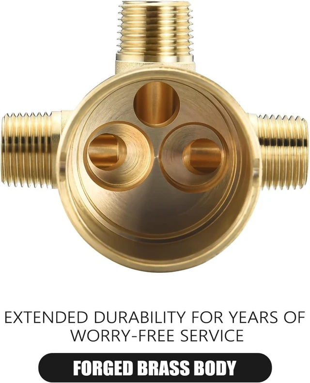 Alt view image 3 of 4 - R10000-UNBXHF High Flow Shower Valve 3-Port 1/2 Inch Brass Body Without Stops, Compatible with Delta MultiChoice 13 14 17 17T Trim, 1-Pack