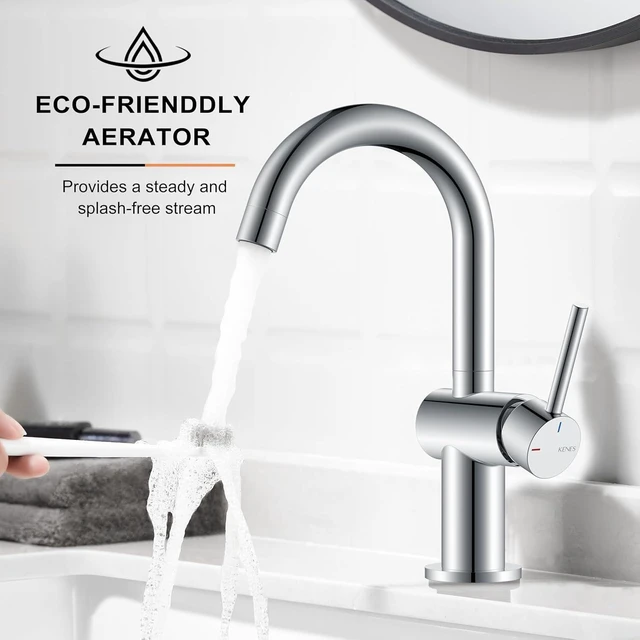 Alt view image 5 of 7 - Single-Handle Polished Chrome Vanity Faucet, 1-Hole Bathroom Faucet