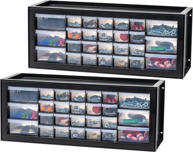 Main image of 26-Drawer Teacher Toolbox for Craft Storage, 2-Pack (Black)