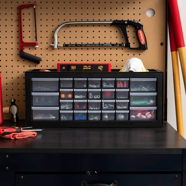Alt view image 2 of 7 - 26-Drawer Teacher Toolbox for Craft Storage, 2-Pack (Black)