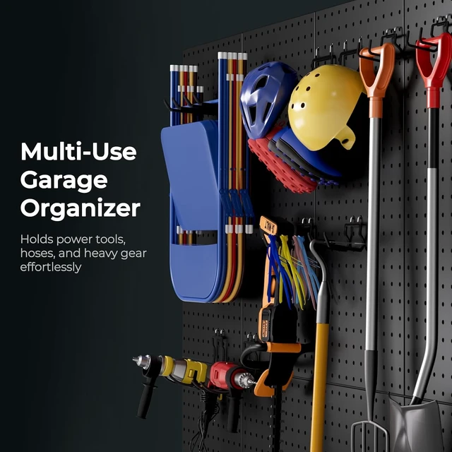 Alt view image 3 of 7 - 1/4" Pegboard Drill Holder & Tool Utility Hooks, 24-Pack