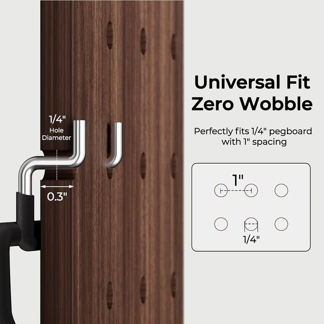 Alt view image 5 of 7 - 1/4" Pegboard Drill Holder & Tool Utility Hooks, 24-Pack