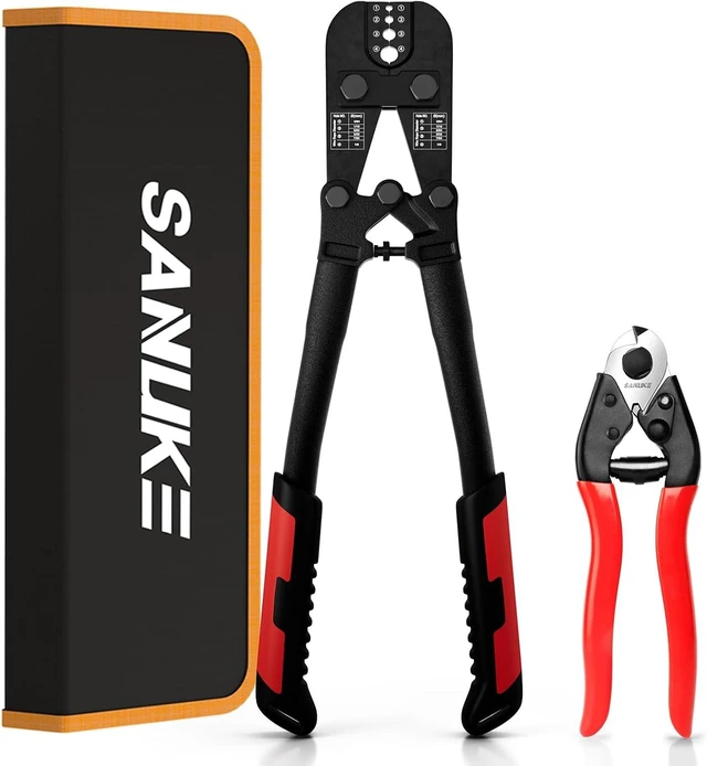 Main image of Wire Rope Crimping & Swaging Tool with Cutter, 3/64" to 1/8"
