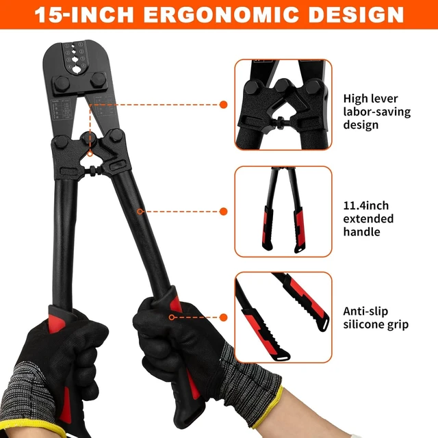 Alt view image 7 of 7 - Wire Rope Crimping & Swaging Tool with Cutter, 3/64" to 1/8"