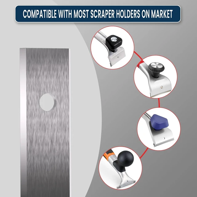 Alt view image 6 of 6 - 2" (50×12×1.5mm) Carbide Scraper Replacement Blades, 10 Pcs