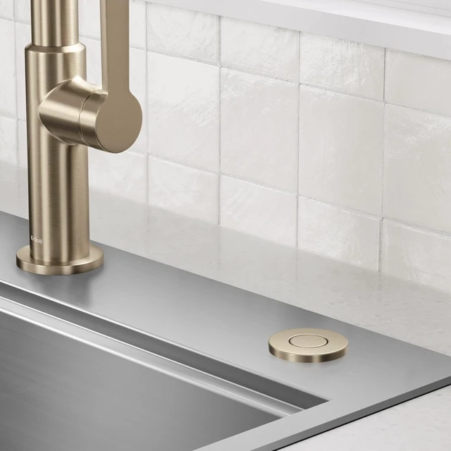 Alt view image 2 of 7 - Flat-Top Garbage Disposal Air Switch Button, Spot-Free Antique Champagne Bronze, KWDB-20SFACB