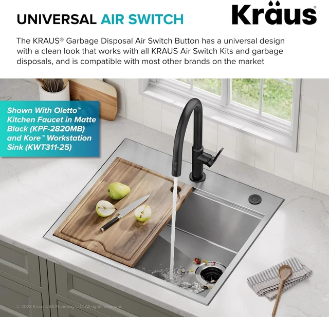 Alt view image 5 of 7 - Flat-Top Garbage Disposal Air Switch Button, Spot-Free Antique Champagne Bronze, KWDB-20SFACB