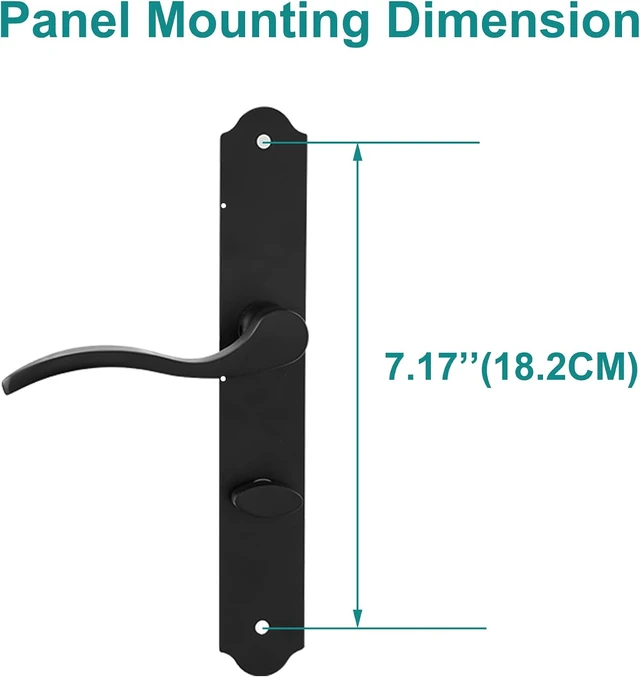 Alt view image 3 of 7 - Flat Slot Storm Door Handle Set with Mortise Keyed Lever Latch & Deadbolt for Screen & Storm Doors (Matte Black)