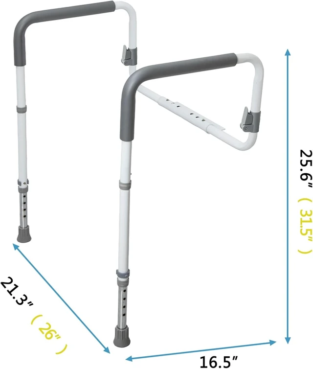 Alt view image 3 of 7 - Height & Width Adjustable Toilet Safety Rail for Seniors