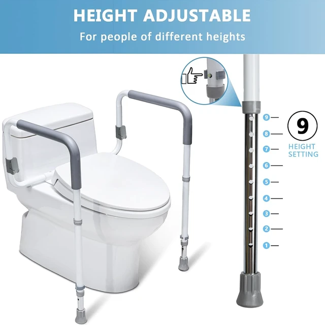 Alt view image 6 of 7 - Height & Width Adjustable Toilet Safety Rail for Seniors