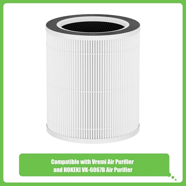 Alt view image 2 of 7 - VK-6067B H13 True HEPA Replacement Filter 3-in-1 HEPA & Activated Carbon, Compatible with HOKEKI VK-6067B and Vremi Air Purifiers, 2-Pack