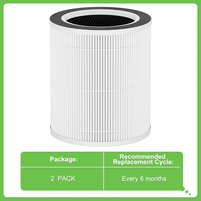 Alt view image 5 of 7 - VK-6067B H13 True HEPA Replacement Filter 3-in-1 HEPA & Activated Carbon, Compatible with HOKEKI VK-6067B and Vremi Air Purifiers, 2-Pack
